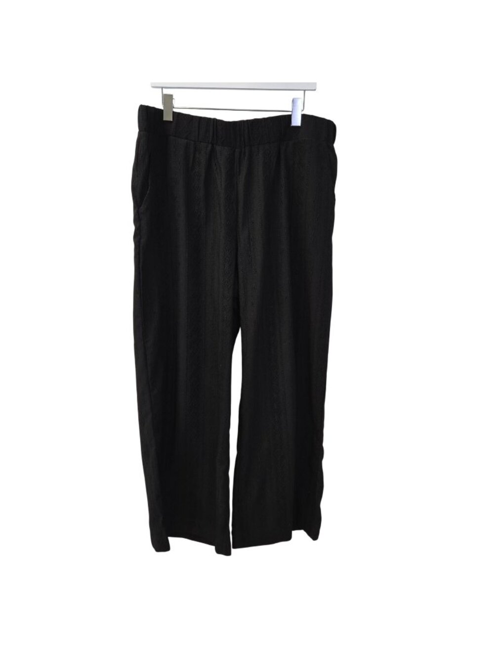 NWT Sabrina Lauren Diamond Embroidered Wide Leg Pull On Pants Size XL